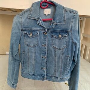 Curve Appeal Small Denim Jean Button Down Jacket